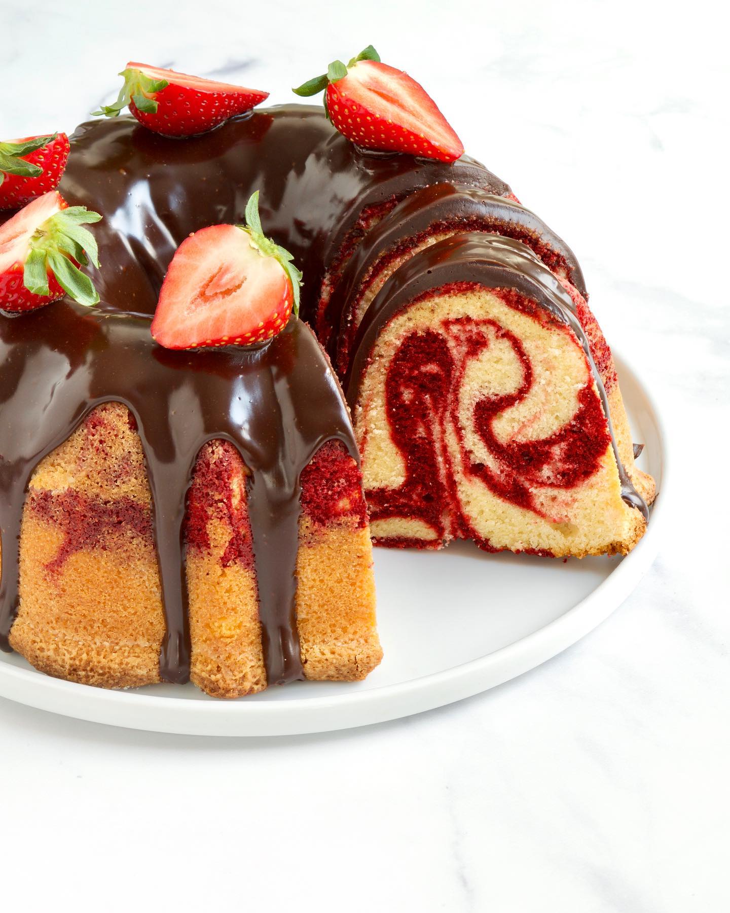 Red Velvet Marble Pound Cake